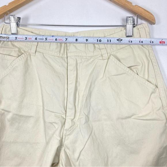 Uniqlo U Cream Beige Flat Front Pockets 100% Cotton Pants Women’s US 10 - Picture 10 of 16